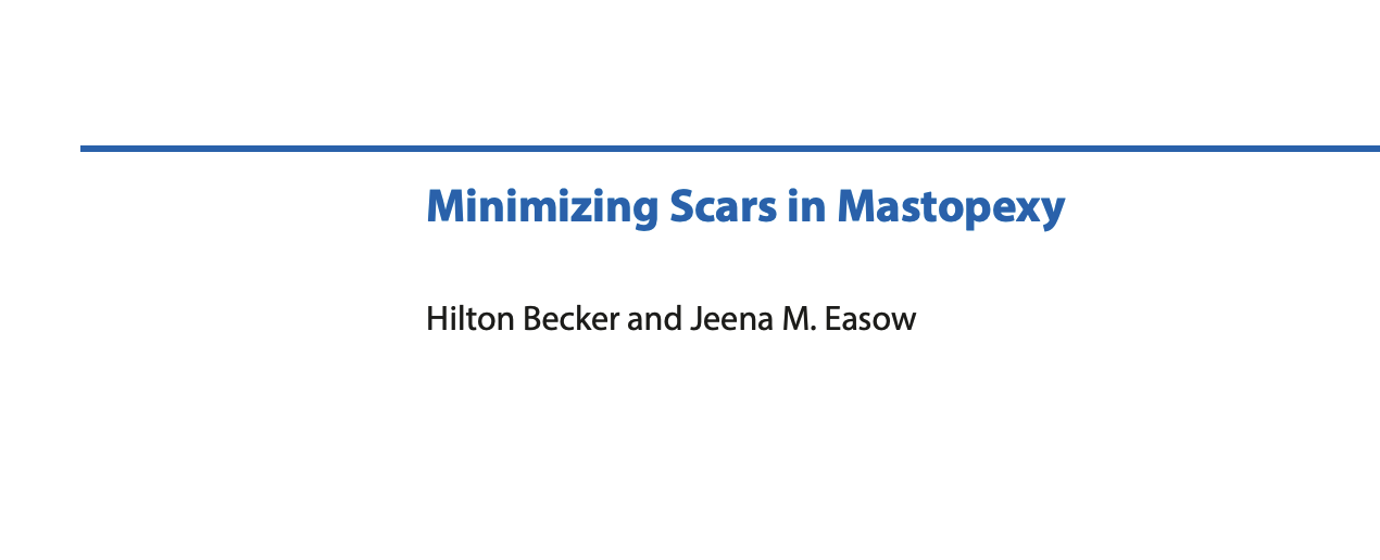 Minimizing Scars in Mastopexy chapter page