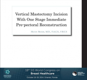 Vertical Mastectomy Incision With One Stage Immediate Pre-Pectoral Reconstruction