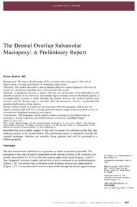 The Dermal Overlap Subareolar Mastopexy: A Preliminary Report