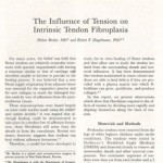 The Influence of Tension on Intrinsic Tendon Fibroplasia